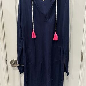 Lilly Pulitzer Navy Tunic with Pink Accents